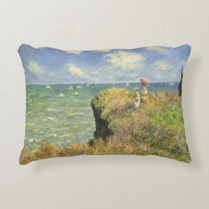Klippenwandeling bij Pourville van Claude Monet Decoratief Kussen