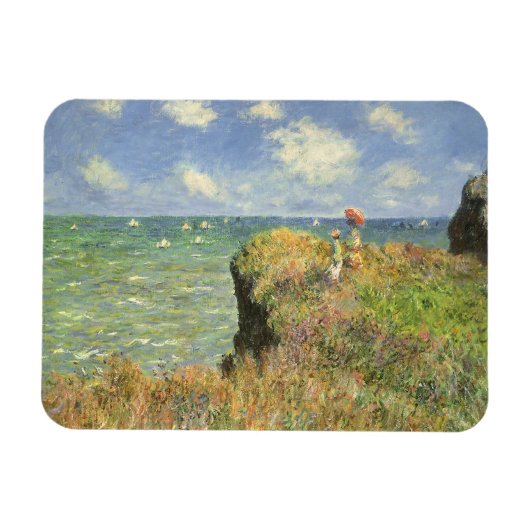 Klippenwandeling bij Pourville van Claude Monet Magneet (Horizontaal)