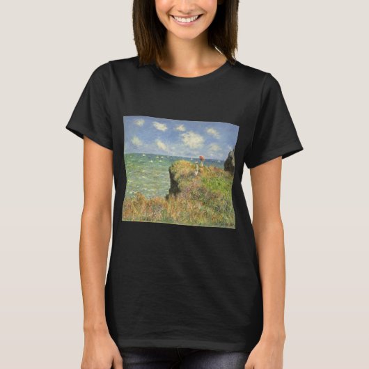 Klippenwandeling bij Pourville van Claude Monet T-shirt (Voorkant)