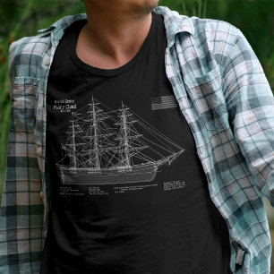 Klipper Schip Flying Cloud - Blauwdruk ABD T-shirt