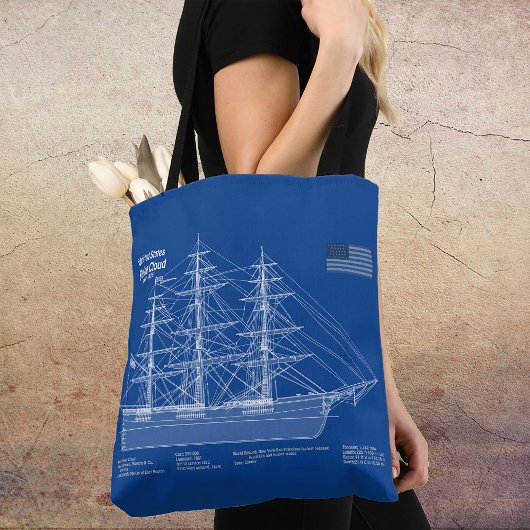 Klipper-schip Flying Cloud - ontwerp ABD Tote Bag