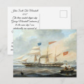 Klipperschepen de Marshall 1847 Briefkaart (Voorkant / Achterkant)