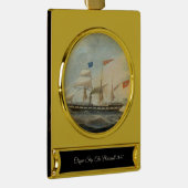 Klipperschepen de Marshall 1847 Verguld Banner Ornament (Rechts)