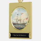 Klipperschepen de Marshall 1847 Verguld Banner Ornament (Links)