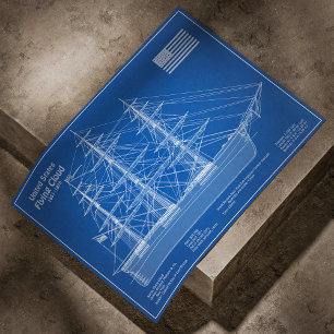 Klipperschip Flying Cloud - Blauwdruk ABD Poster