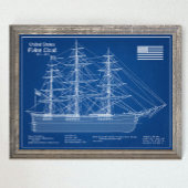 Klipperschip Flying Cloud - Blauwdruk ABD Poster
