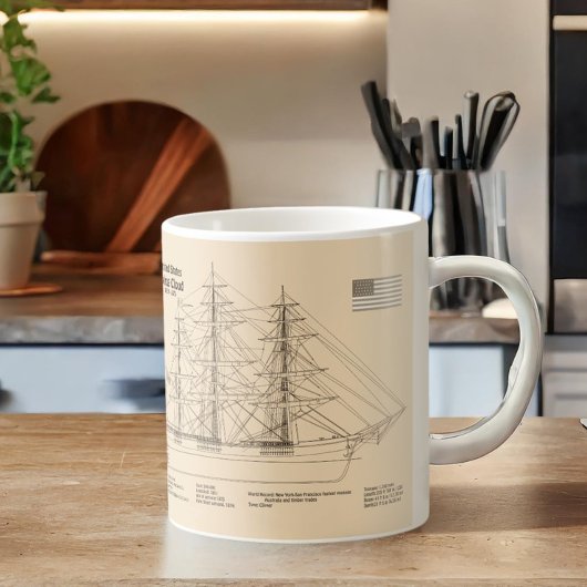 Klipperschip Flying Cloud - Scheepsblauwdruk SD Koffiemok