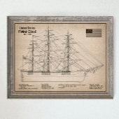 Klipperschip Flying Cloud - Scheepsblauwdruk SD Poster