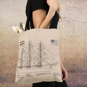 Klipperschip Flying Cloud - Scheepsblauwdruk SD Tote Bag