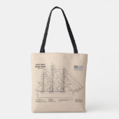 Klipperschip Flying Cloud - Scheepsblauwdruk SD Tote Bag (Achterkant)