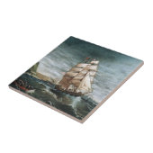 Klipperschip in de haven van New York 1890 Tegeltje (Zijkant)
