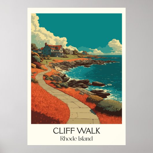 Klipwand Rhode Island Oceaanpad Poster (Voorkant)