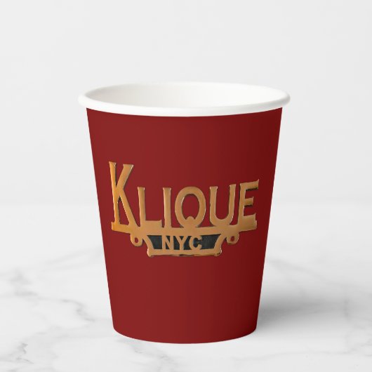 KLIQUE NYC Papieren beker (Voorkant)