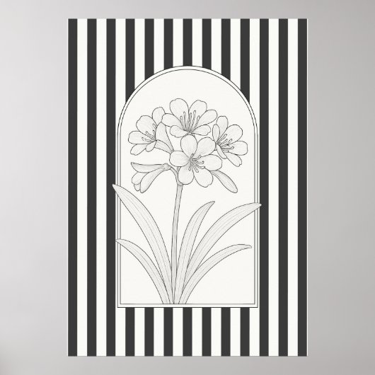 Klivia Elegant Bloem Botanisch Poster (Voorkant)