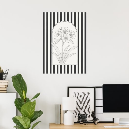 Klivia Elegant Bloem Botanisch Poster (Thuiskantoor)