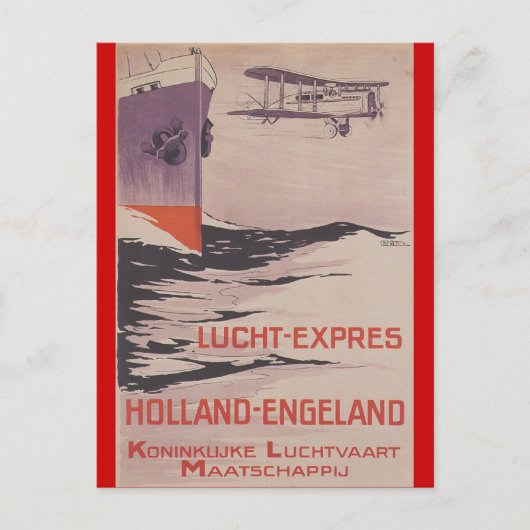 KLM Lucht-Express Briefkaart (Voorkant)