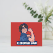 Klobuchar 2020 Rosie De Riveter Parodie Democraat Briefkaart (Staand voorkant)