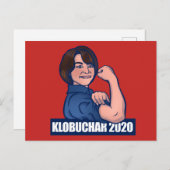 Klobuchar 2020 Rosie De Riveter Parodie Democraat Briefkaart (Voorkant / Achterkant)