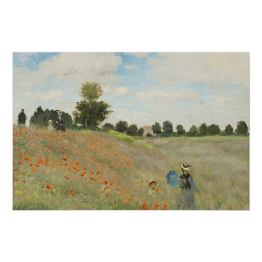 Klodde Monet Het klaprozenveld bij Argenteuil Kuns Perfect Poster (Voorkant)