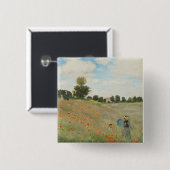 Klodde Monet Het klaprozenveld bij Argenteuil Kuns Vierkante Button 5,1 Cm (Voorkant /achterkant)