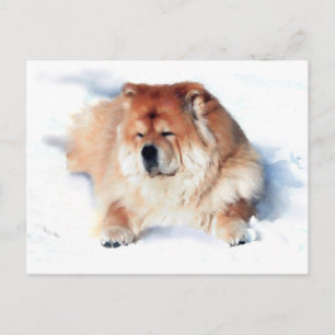 KLOE DIE IN HET SNEEUWDE HET briefkaartARTdog LAYT Briefkaart