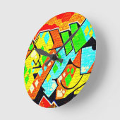 Klok-Abstracte Art-Graffiti Galerij 19 Ronde Klok (Hoek)