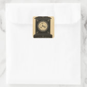  klok advertentie vierkante sticker (Tas)