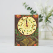  klok, aftelbaar tot Kerstmis Feestdagenkaart (Staand voorkant)