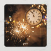 Klok aftellen voor oud en nieuw feest kaart (Achterkant)