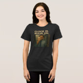 Klok binnen. Masker aan. Tri-Blend Shirt (Voorkant volledig)