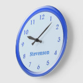 Klok - Blauw Lijst en nummers (Hoek)