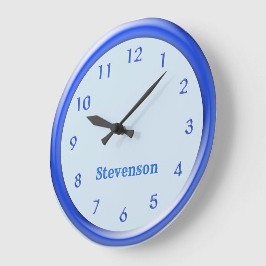 Klok - Blauw Lijst en nummers (Hoek)