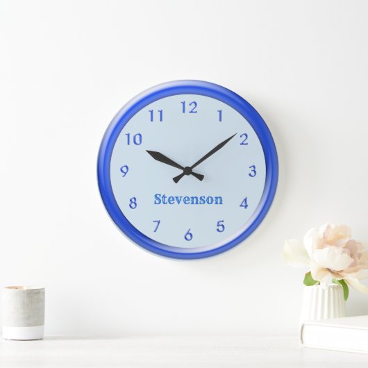 Klok - Blauw Lijst en nummers (Huis)