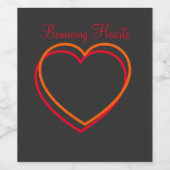 Klok Bouncing Hearts etiketten voor wijnflessen (Enkel label)