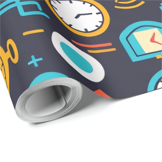 klok cadeaupapier (Rol Hoek)