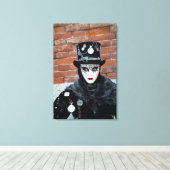 Klok Carnaval Kostuum, Venetië Canvas Afdruk (Insitu (Houten vloer))