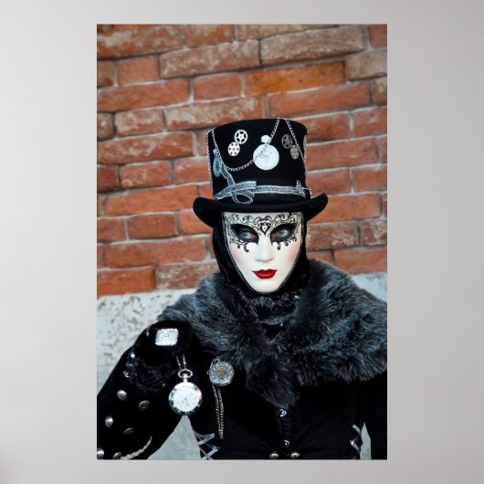 Klok Carnaval Kostuum, Venetië Poster (Voorkant)