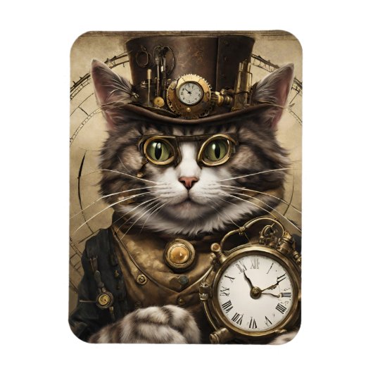 Klok Cat Magneet (Verticaal)