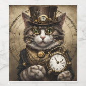 Klok Cat Wijn Etiket (Enkel label)