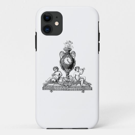 klok cherub lijnkunst Case-Mate iPhone case (Achterkant)