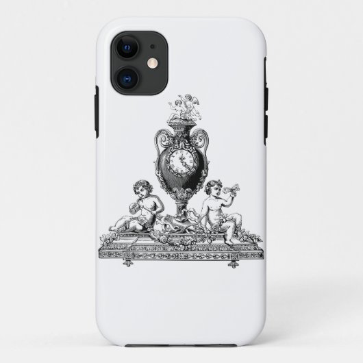 klok cherub lijnkunst Case-Mate iPhone case (Achterkant)