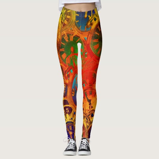 Klok Collage Broek Leggings (Voorkant)
