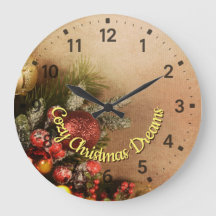 Klok Cozy Christmas Dreams | Kerstklok aan de Wand