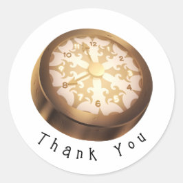 Klok Dank u Steampunk Sticker Label