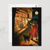 Klok die door venster kijkt briefkaart (Voorkant / Achterkant)