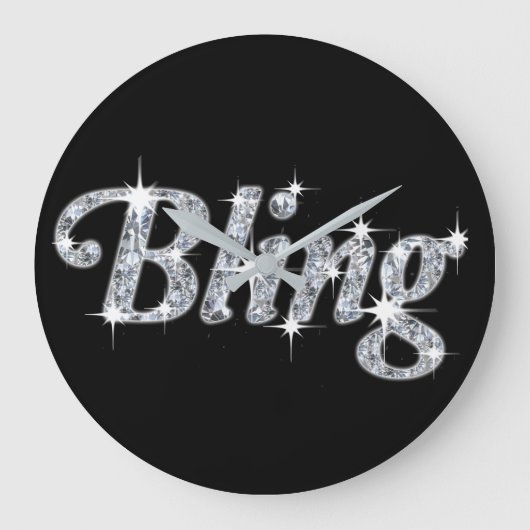 Klok die faux diamant bling ontwerp kenmerken (Voorkant)