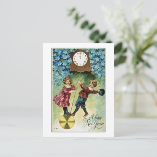  klok draait Midnight Briefkaart (Staand voorkant)