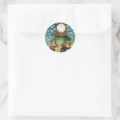  klok draait Midnight Ronde Sticker (Tas)