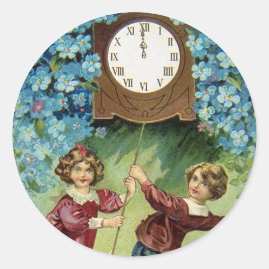  klok draait Midnight Ronde Sticker (Voorkant)