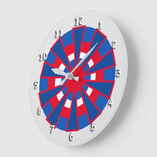 Klok - Driehoeken en cirkels Rood blauw (Hoek)